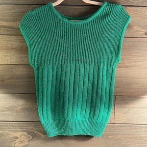Vintage Phillipe Richards Green Short Sleeve Sweater Size Medium